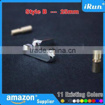 25mm Colored Gunmetal Premium Metal Aglets - DIY Shoe Lace Tips With Glue Need - 25mm Rectangle Stylish Fashion Lace Aglet Tips photo-3