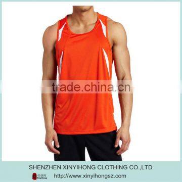 100% Polyester Mens Tank Tops/Contrast Colors Design Racerback Tank Tops for Men photo-4