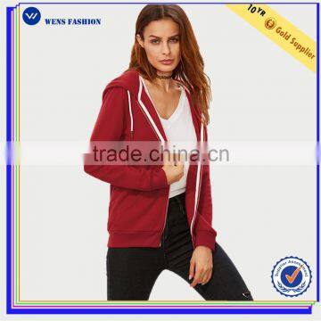 Factory Wholesale Last Design Blank Comfortable Full Zip Women's Hoodies photo-2
