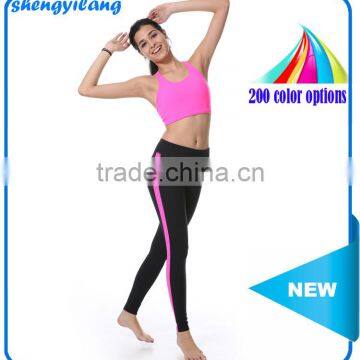 Beautiful Fluorescence Slim Fitness Yoga Clothes 88% Polyester + 15% Spandex Fitness Sportwear Yoga Suit in Guangzhou