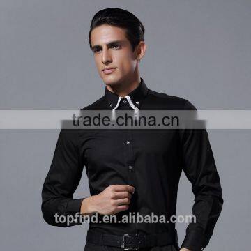 Printing Double Collar Plain Long Sleeve Spring & Autumn Fancy Design T-shirt photo-2