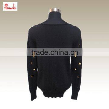 55%Cotton25%Viscose20%Nylon,Star Embroidery Sweater, photo-2