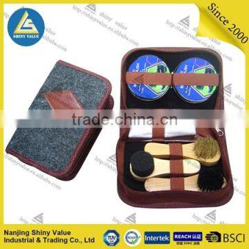 Portable Travel Use Shoe Shine Kit With Plastic Shoe Horn and Tin Shoe Polish