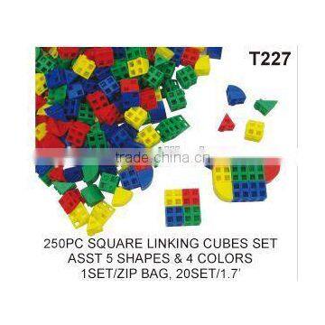 250 pcs Square Linking Maths Cubes Blocks toys