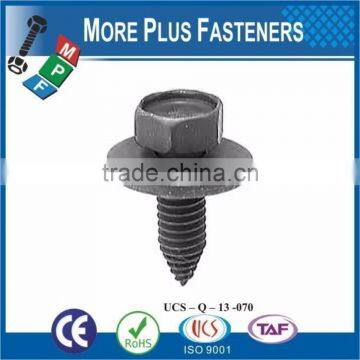 SEMS DIN 6901 SCREW WITH FLAT WASHER ASSBMBLIES SLOT INDENT HEX HEAD SHARP POINT TAPPING SCREW photo-4