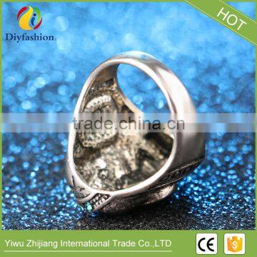 Fashion Punk Skull Rings Classic Vintage Jewelry Stainless Steel Cool Star Shape Red Crystal Ring photo-5