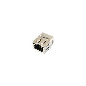 Right Angle / Low Profile Rj45 Connector , 1 x 1 Port Telephone RJ45