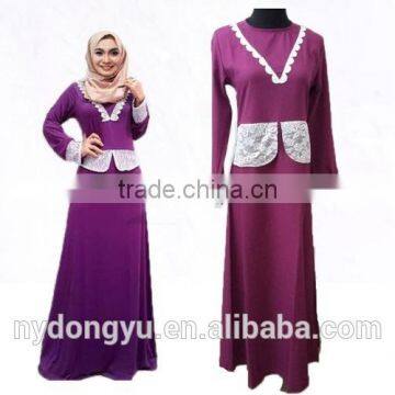 purple patched sunshine hemp muslim dress/ lqg muslim islamic fashionable abaya kaftan dresses/fancy dl islamic muslim dress