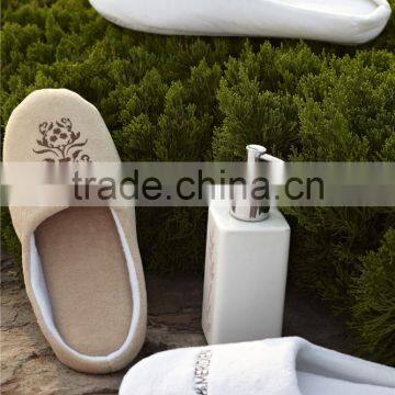 Top Quality Coral Fleece Embroidered Custom Washable Hotel Slippers photo-2