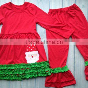 Factory price many colors santa claus pattern kids new wears outfit