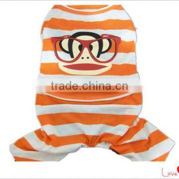 Wholesale Cute Cotton Monkey Pattern Pet Shirt Clothes of Dog Costume