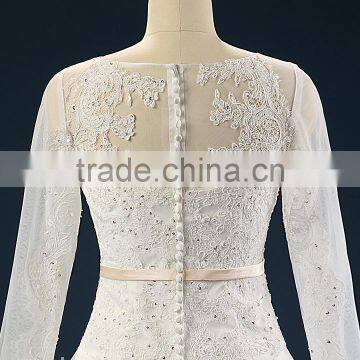 2017 Wedding Dress Mermaid Lace Ball Gowns 3/4 Sleeves Tull Net Wedding Gowns AS41601 photo-4