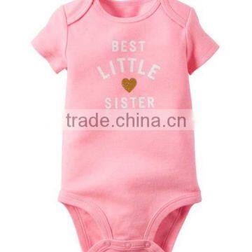 Wholesale 100% Organic Cotton Baby Girl Boy Short Sleeve Bodysuits photo-3