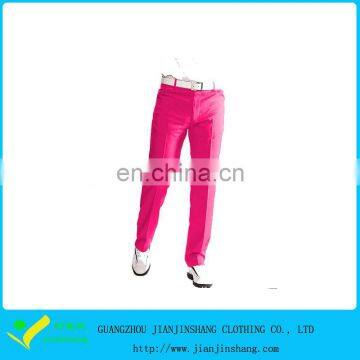 Top Quality Solid Pink Color Polyester Durable Mans Golf Trousers