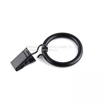 Black Matte Metal Curtain Rings With Clips (1 photo-5