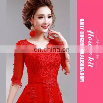 Sexy Applique See Through Women Eleglant Long Evening Dress Formal Gown
