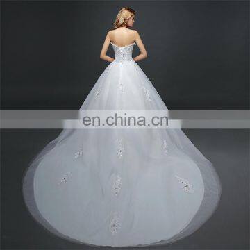 HS1628 Made in China 2017 Strapless Bling Princess Puffy Prom Ball Gown Wedding Dress photo-3