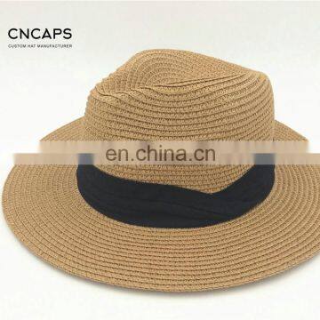 Classic Panama Hat Black Hat Band Straw Hat CNCAPS