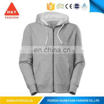 thick fleece wholesale plain 100% cotton zip up hoodies