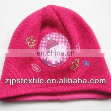 winter children Knitted printing beanie hat