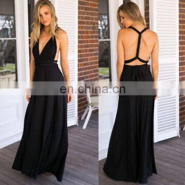 3044# Latest Hot Selling Fashion Convertible Multi Way Wrap Cocktail Gown Dresses Bandage Bridesmaid Dress Plus Size photo-2