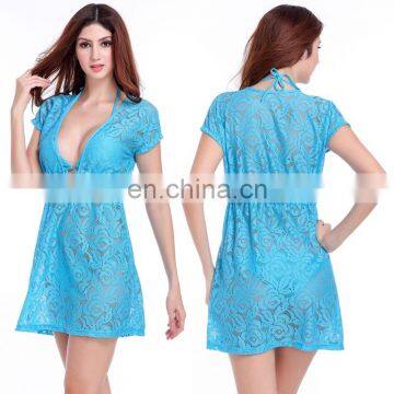 2015 Ringed Center Loose Pattern Sexy Cover Ups Lace Beach dress