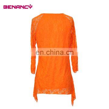 Tailor-Cut Bottom Lace Mesh Women Summer Tunic Short Dress photo-3