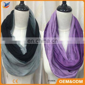 Wholesale Knitting pattern Gradient infinity acrylic scarf