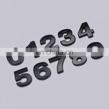 Top Quality Durable Style And 3M Adhesive Type Black Metal Decorative Number Emblem