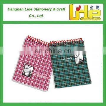 2016 wholesale custom logo printed plastic lattice spiral notebook