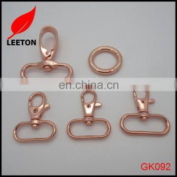 1.5inch shiny rose gold swivel snap hook for leather bag