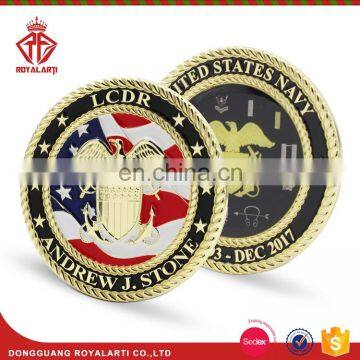 Custom US Military Soft Enamel Coin With Rope Edge