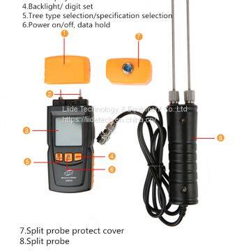LM162 Split Type Handheld Digital Wood Moisture Meter With Probe photo-4