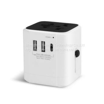 2018 New Design Smart Home Plug Travel Adapter 3 Ports 2 USB 1 Type C Smart Charger Adapter