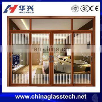 CCC certificate no distortion clear glass aluminium profile glass lobby door