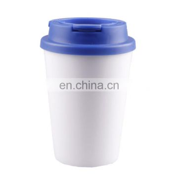 Non-disposable PP plastic juice cup for hot and cold drinks and milk tea with straw and flat bottom