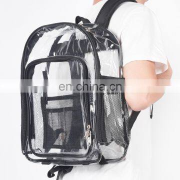 Amazon Hot Sell Daily See Through Clear PVC Backpack Transparent School Bag For Campus photo-2