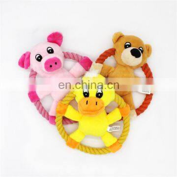 Wholesale Animal Shape Chew Stuffed Pet Dog Toy Squeaky With Cotton Rope photo-3