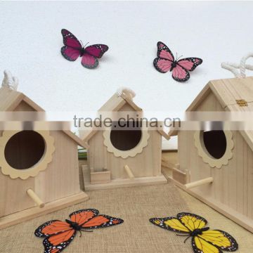 Different sizes customized cheap wooden bird houses, outdoor bird house wood