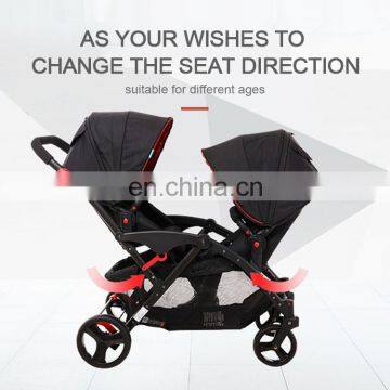 High Quality Twins Baby Stroller Aluminum Alloy Pram Twins Folding Shockproof Twin Strollers photo-4