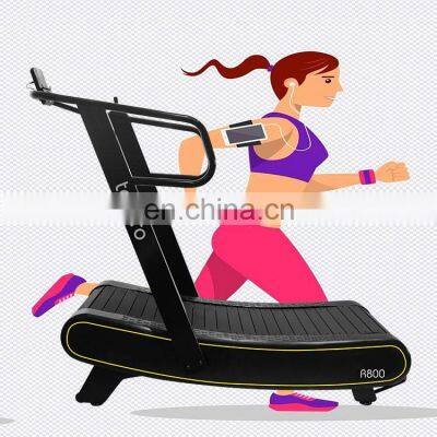 woodway running machine for semi-commercial useCurved treadmill & air runner fitness equipment gym treadmill with resistance bar