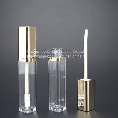 Luxury gold lipgloss tube Empty crystal liquid eye shadow container