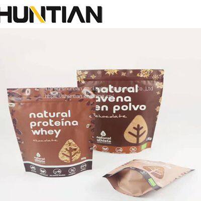 Biodegradable resealable stand up zipper food pouches bags