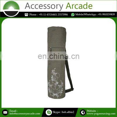 Wildlife Embroidered in Cotton Canvas Fabric With Private Label Yoga Mat Bag photo-2