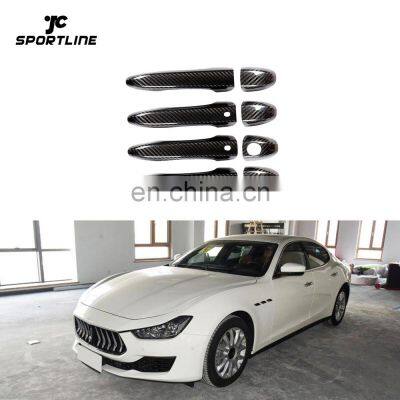 Dry Carbon Fiber Exterior Trims Door Handle Cover for Maserati Ghibli Quattroporte GTS Levante 13-19