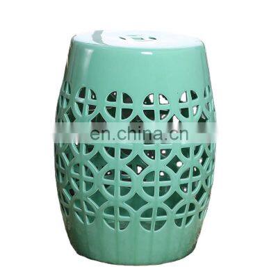 Creative hollow-out solid color indoor ang outdoor garden ceramic table and stool