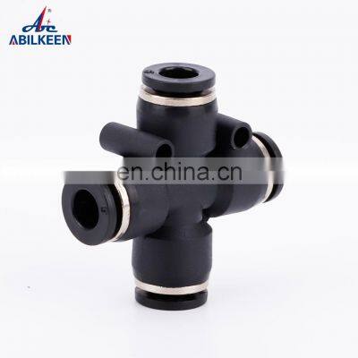 New Design PZA Series Four Way 4/6/8/10/12mm Couplings Plastic Cross Tube Pneumatic Air Quick Connect Fittings photo-2