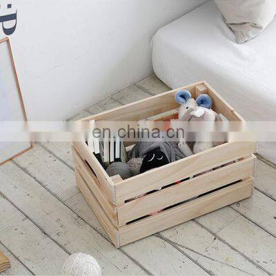 Living Room Bedroom Decorative Wooden Storage Container Boxes Wood Crates photo-4