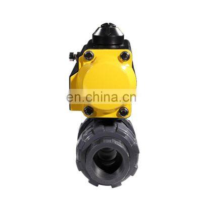 Acid Chemical Resistant PVC Plastic Double Union Ball Valve With Pneumatic Actuator photo-5