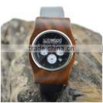 Delicate & cabinate wooden watch with multi-function